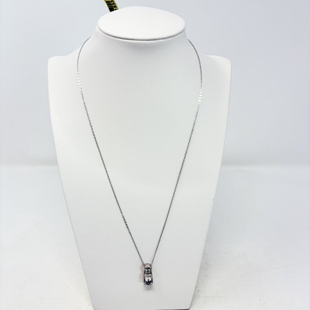 Shop LC Petalite/White Topaz Sterling‎ Silver Pendant With Chain 20in Long 5339
